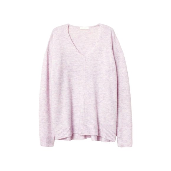 H&M Fine-knit Sweater Light Purple Melange Lavander Loose XS - Picture 1 of 6